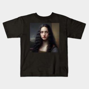 Mona Lisa Cute Medieval Teen Portrait Kids T-Shirt